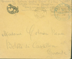 Guerre 40 FM Enveloppe Illustrée 15 Panthère Cachet Dépôt 95 Bis Périgueux CAD Périgueux 22 1 40 Caserne Burgeau - Guerre De 1939-45