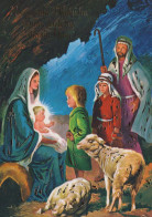 Vergine Maria Madonna Gesù Bambino Natale Religione Vintage Cartolina CPSM #PBP709.A - Vierge Marie & Madones