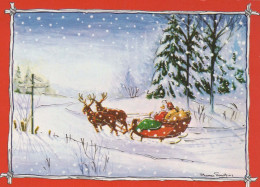 BABBO NATALE Buon Anno Natale GNOME Vintage Cartolina CPSM #PBM106.A - Santa Claus