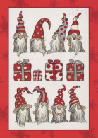 SANTA CLAUS Happy New Year Christmas GNOME Vintage Postcard CPSM #PBL988.A - Santa Claus