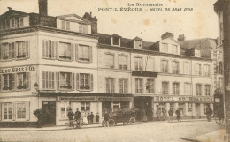 * PONT L'EVEQUE * HOTEL DU BRAS D'OR * VEILLE VOITURE * ANIMEE * 1928 - Pont-l'Evèque