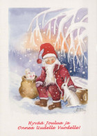 PAPÁ NOEL Feliz Año Navidad GNOMO Vintage Tarjeta Postal CPSM #PBL584.A - Kerstman