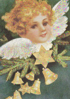 ANGELO Buon Anno Natale LENTICULAR 3D Vintage Cartolina CPSM #PAZ022.A - Angels
