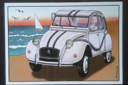 ► CITROËN 2CV -  Modèle "Television FR3"   1984 - CPM Illustrateur - Passenger Cars