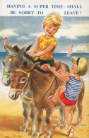 ASINO Animale Vintage CPA Cartolina #PAA248.A - Donkeys