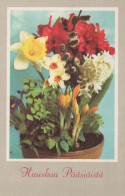FLEURS PÂQUES Vintage Carte Postale CPA #PKE149.A - Blumen