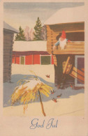 SANTA CLAUS Happy New Year Christmas GNOME Vintage Postcard CPSMPF #PKD330.A - Santa Claus