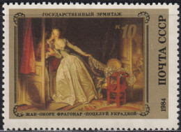 1984 Russland & UdSSR ** Mi:SU 5453, Sn:SU 5311, Yt:SU 5165, Sg:SU 5502, The Stolen Kiss, Jean-Honoré Fragonard - Nuevos