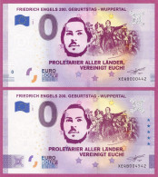 0-Euro XEQB 01 2020 FRIEDRICH ENGELS 200. GEBURTSTAG - WUPPERTAL  Set NORMAL+ANNIVERSARY - Prove Private