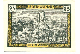 25 Pfennig 1921 RIEDER OSTHARZ DEUTSCHLAND UNC Notgeld Papiergeld Banknote #P10641 - [11] Emisiones Locales