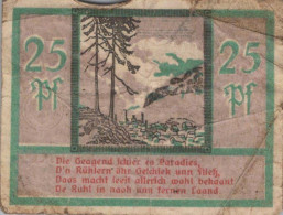 25 PFENNIG 1920 Stadt RUHLA Thuringia DEUTSCHLAND Notgeld Banknote #PI179 - [11] Emisiones Locales