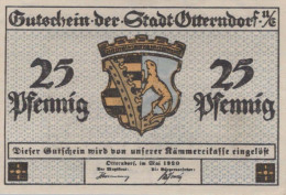 25 PFENNIG 1920 Stadt OTTERNDORF Hanover UNC DEUTSCHLAND Notgeld Banknote #PH201 - [11] Emisiones Locales