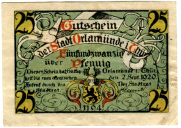 25 PFENNIG 1920 Stadt ORLAMÜNDE Thuringia DEUTSCHLAND Notgeld Papiergeld Banknote #PL691 - [11] Emissioni Locali