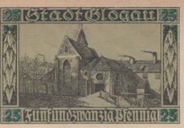 25 PFENNIG 1920 Stadt GLOGAU Niedrigeren Silesia DEUTSCHLAND Notgeld Banknote #PF836 - [11] Emissions Locales