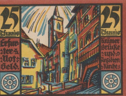 25 PFENNIG 1920 Stadt ERFURT Saxony UNC DEUTSCHLAND Notgeld Banknote #PB302 - [11] Emissions Locales