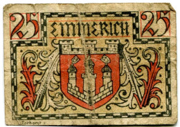 25 PFENNIG 1920 Stadt EMMERICH Rhine DEUTSCHLAND Notgeld Papiergeld Banknote #PL710 - [11] Emissions Locales