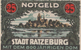 25 PFENNIG Stadt RATZEBURG Schleswig-Holstein DEUTSCHLAND Notgeld #PG167 - [11] Lokale Uitgaven