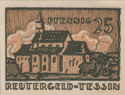 25 PFENNIG 1922 Stadt TESSIN Mecklenburg-Schwerin UNC DEUTSCHLAND Notgeld #PJ067 - [11] Local Banknote Issues