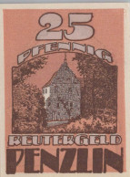 25 PFENNIG 1922 Stadt PENZLIN Mecklenburg-Schwerin DEUTSCHLAND Notgeld #PJ139 - [11] Emisiones Locales