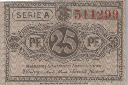 25 PFENNIG 1922 MECKLENBURG-SCHWERIN Mecklenburg-Schwerin DEUTSCHLAND #PF692 - [11] Local Banknote Issues