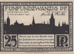 25 PFENNIG 1921 Stadt PADERBORN Westphalia UNC DEUTSCHLAND Notgeld #PI883 - [11] Local Banknote Issues