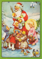 WEIHNACHTSMANN SANTA CLAUS KINDER WEIHNACHTSFERIEN Vintage Postkarte CPSM #PAK218.DE - Kerstman
