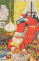 BABBO NATALE Buon Anno Natale Vintage Cartolina CPSMPF #PKG340.IT - Santa Claus