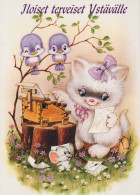 GATTO KITTY Animale Vintage Cartolina CPSM #PBR027.IT - Katten