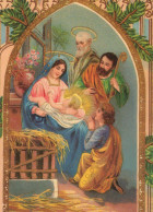 Vergine Maria Madonna Gesù Bambino Natale Religione Vintage Cartolina CPSM #PBP994.IT - Vierge Marie & Madones