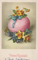 OSTERN FLOWERS EI Vintage Ansichtskarte Postkarte CPA #PKE174.DE - Pâques