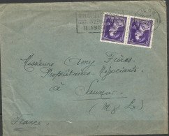 SOLDES - 1944 - COB N° 693 (x2) Oblitérés Sur Lettre - Cartas & Documentos