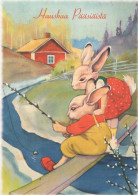 OSTERN KANINCHEN Vintage Ansichtskarte Postkarte CPSM #PBO540.DE - Ostern