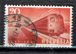 Centenaire Des Chemins De Fer Fédéraux : Locomotive A E 8-14 Des CFF Sur La Digue Du Lac De Lugano - Used Stamps