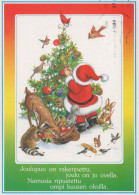 PÈRE NOËL Bonne Année Noël Vintage Carte Postale CPSM #PAU533.FR - Kerstman