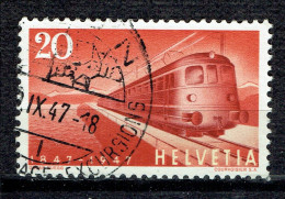 Centenaire Des Chemins De Fer Fédéraux : Locomotive A E 8-14 Des CFF Sur La Digue Du Lac De Lugano - Used Stamps