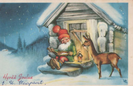 PAPÁ NOEL Feliz Año Navidad Vintage Tarjeta Postal CPSMPF #PKG337.ES - Santa Claus