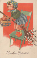 PASCUA NIÑOS Vintage Tarjeta Postal CPA #PKE298.ES - Easter