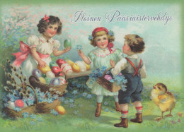 PASCUA NIÑOS HUEVO Vintage Tarjeta Postal CPSM #PBO346.ES - Ostern