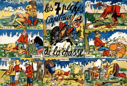 O9 - Carte Postale Humoristique - Les 7 Péchés Capitaux De La Chasse - Humour