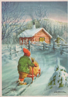 Feliz Año Navidad GNOMO Vintage Tarjeta Postal CPSM #PBL972.ES - Neujahr