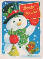 Feliz Año Navidad MUÑECO DE NIEVE Vintage Tarjeta Postal CPSM #PBM530.ES - Neujahr