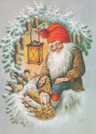 PAPÁ NOEL Feliz Año Navidad Vintage Tarjeta Postal CPSM #PBL298.ES - Santa Claus
