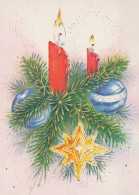 Feliz Año Navidad VELA Vintage Tarjeta Postal CPSM #PAZ590.ES - Neujahr