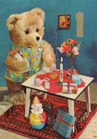 JOYEUX ANNIVERSAIRE 1 Ans OURS Animaux Vintage Carte Postale CPSM #PBS404.FR - Verjaardag