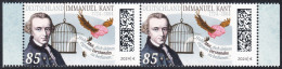 !a! GERMANY 2024 Mi. 3824 MNH Horiz.PAIR W/ Right&left Margins (b) - Immanuel Kant - Unused Stamps