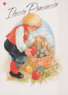 PÂQUES ENFANTS ŒUF Vintage Carte Postale CPSM #PBO284.FR - Pasqua