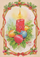 Bonne Année Noël BOUGIE Vintage Carte Postale CPSM #PBN667.FR - Neujahr