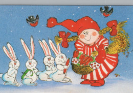 Bonne Année Noël ENFANTS Vintage Carte Postale CPSM #PBM266.FR - Neujahr