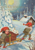 Bonne Année Noël GNOME Vintage Carte Postale CPSM #PBM123.FR - Neujahr