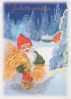 PÈRE NOËL Bonne Année Noël Vintage Carte Postale CPSM #PBL102.FR - Santa Claus